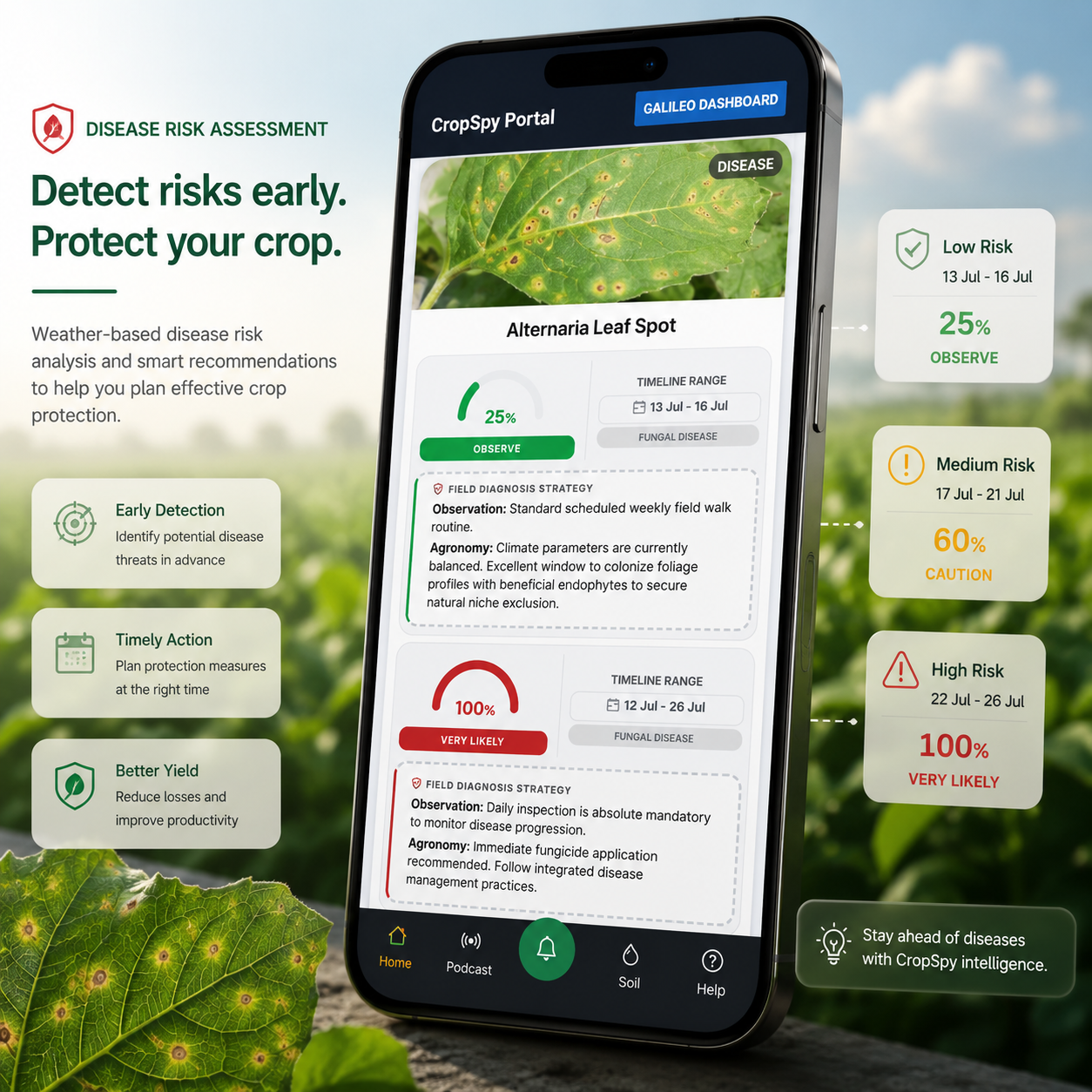 Disease Risk Assessment Screenshot